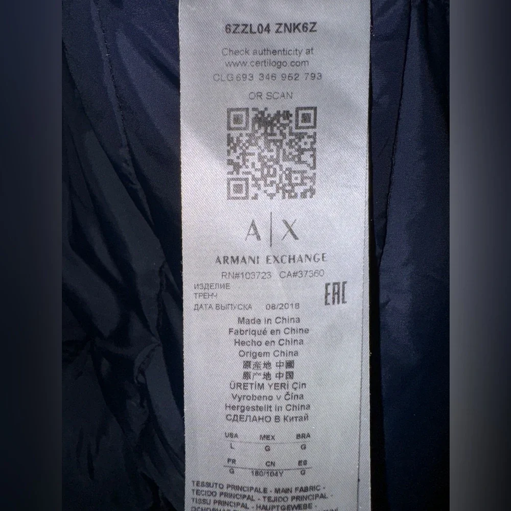 Armani Exchange Winter Jacket - Authentic- Preowned - Picture 4 of 6